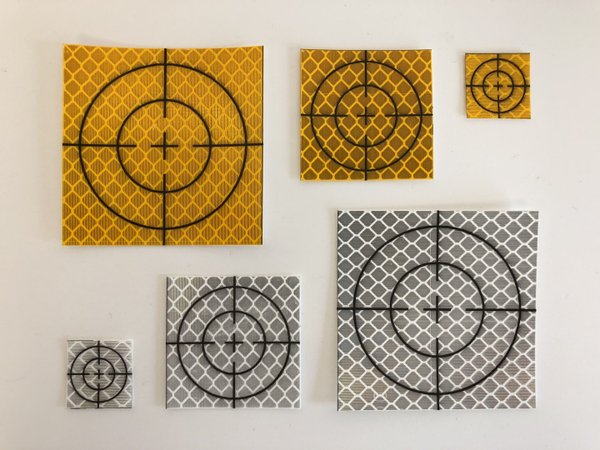 Reflex-Zielmarken mit Standard-Zielbild, 40x40mm, gelb